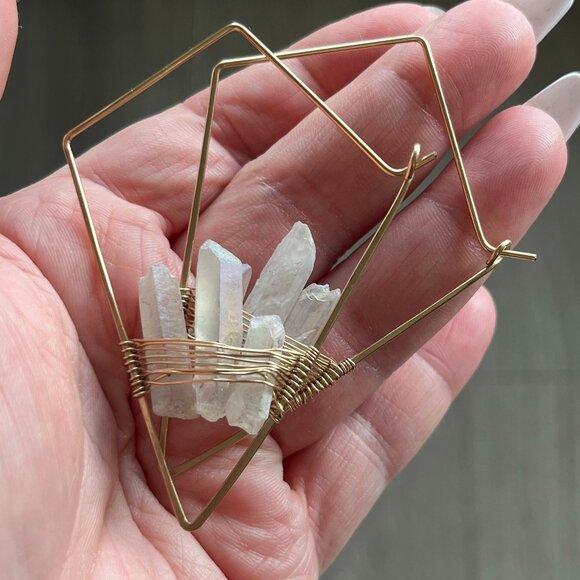 Free People Mint Geode Threader Earrings - Picture 2 of 5